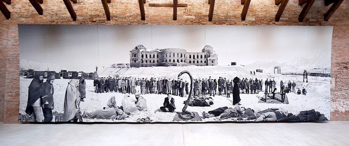 Goshka Macuga, "Of what is, that it is; of what is not, that it is not 1", 2012. Pinault Collection. Courtesy the artist. Installation view at Punta della Dogana, 2016.